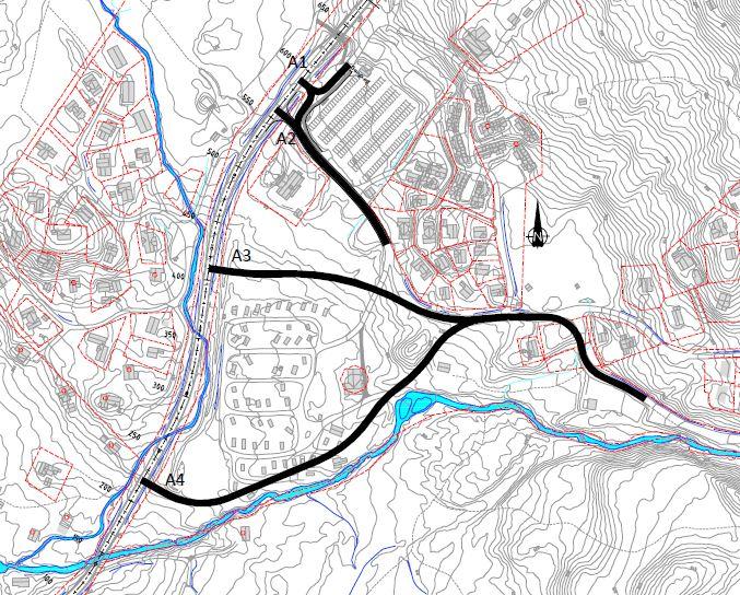 Side 8 av 16 Vi har sett på 4 alternative løsninger for kryss Holtardalen.