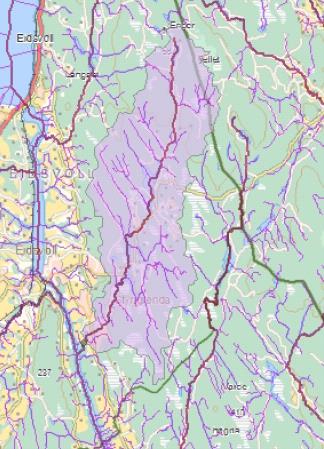 Figur 21. Avlastningsberegninger for vannforekomsten Holsjøvassdraget med tilløpsbekker. Figur 22.