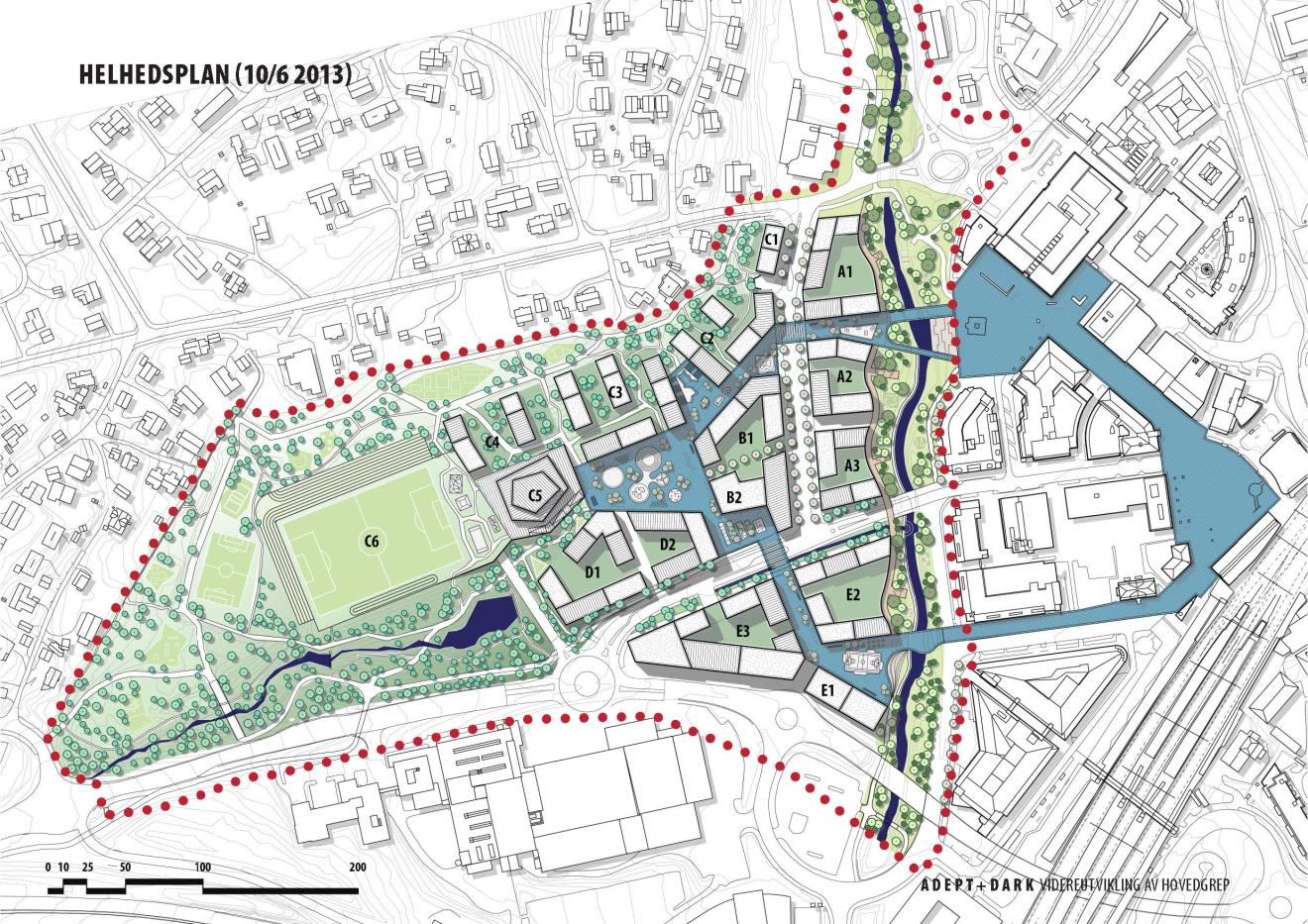 Kommunedelplan E18 Slependen-Drengsrud Temarapport lokal og regional utvikling Vedtatte planer for Asker sentrum bygger videre på den eksisterende sentrumsstrukturen.