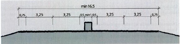 Temarapport: ROS-analyse- Rv 35 i Jevnaker Kommunedelplan med KU 14 Figur 1-2. Tverrprofil S5, min. vegbredde = 12,5 m Figur 1-3 Tverrprofil S5 med forbikjøringsfelt, min.