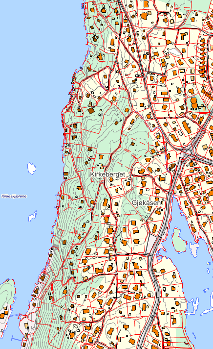 Figur 3 A: Avgrensning av delområde Flaskebekk sør (rødt).