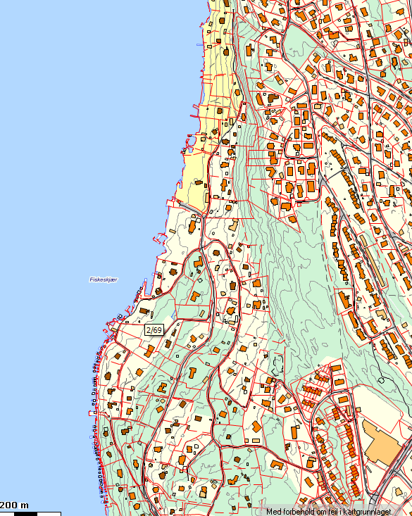 Figur 3 B: Avgrensning av delområde Flaskebekk nord (rødt).