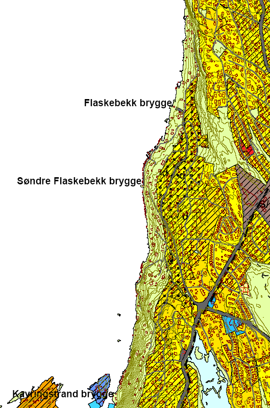 4 Kommuneplan 2007-2019 I kommuneplan vedtatt 29/5-2008 er områdene langs med fjorden avsatt som LNF-område.