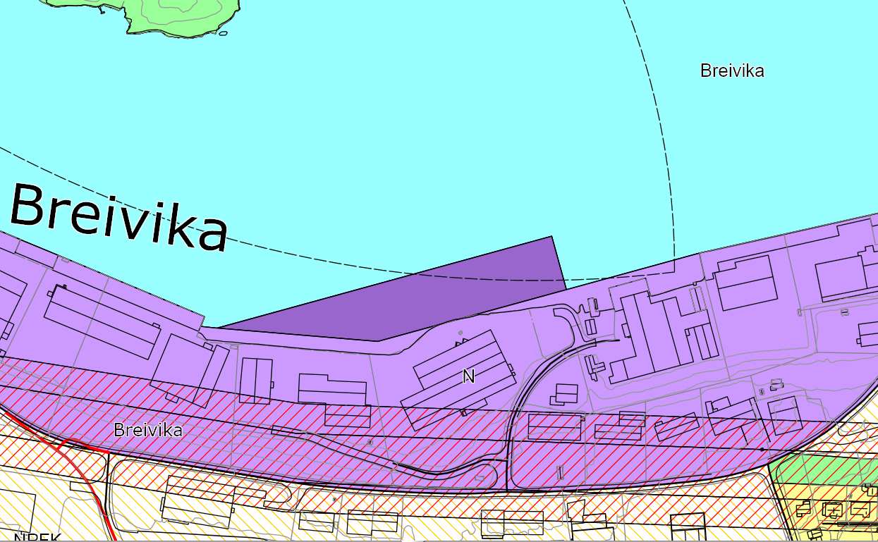 4 Planstatus 4.1 Overordna planer Utsnitt av gjeldende kommuneplan med forslag til planområde.