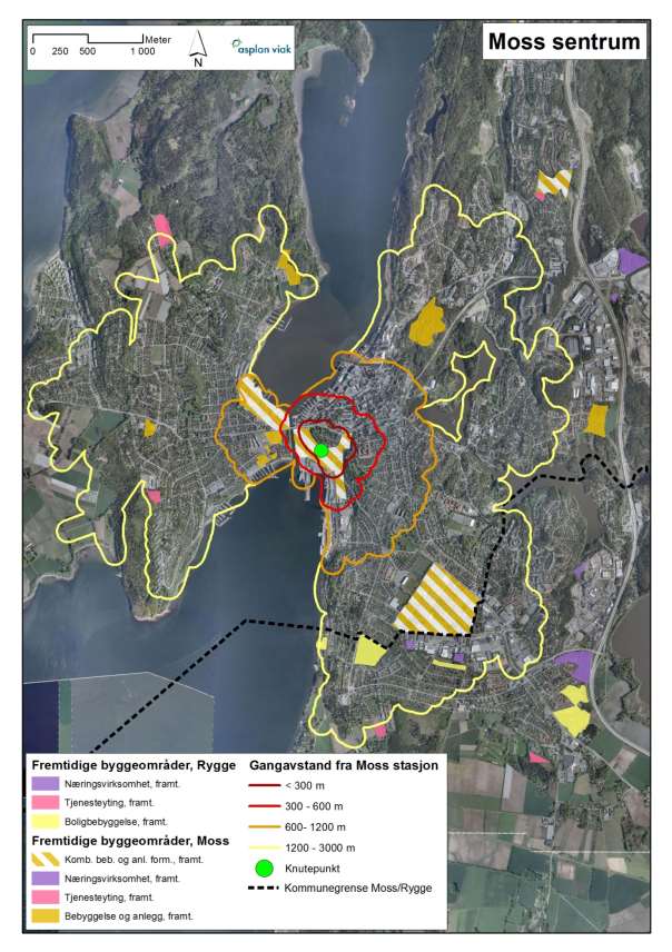 Kommunal- og moderniseringsdepartementet 23 Figur 3-4 Fremtidige utbyggingsområder i Moss tettsted,