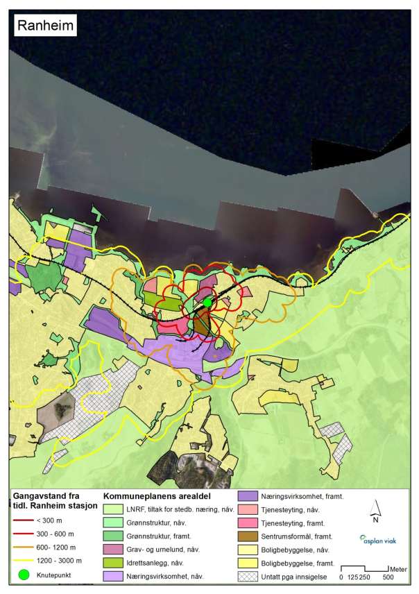 Kommunal- og moderniseringsdepartementet 91 Figur 3-52 Planstatus for Ranheim, basert på