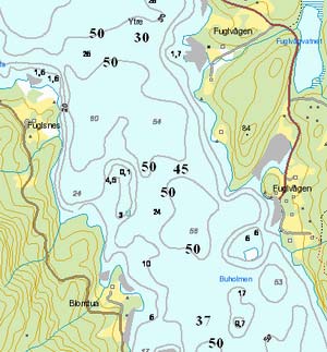 Tidevannsbølgen er lavest helt sør i landet med et amfidromisk nullpunkt utenfor Egersund.