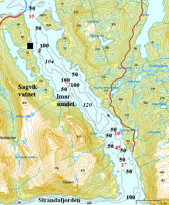 Det er vist at forskjeller i tidevannsbølgen langs kysten også har stor betydning for oksygenminimum i et fjordbasseng noe som igjen henger sammen med hvor ofte det skjer vannutskifting i