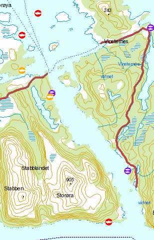 Akvakultur og smittehensyn Det er ca 35 km til nærmeste matfisklokalitet laks tilhørende Salmar Farming AS øst for Solskjelsøya (Solskjelvågenlok.