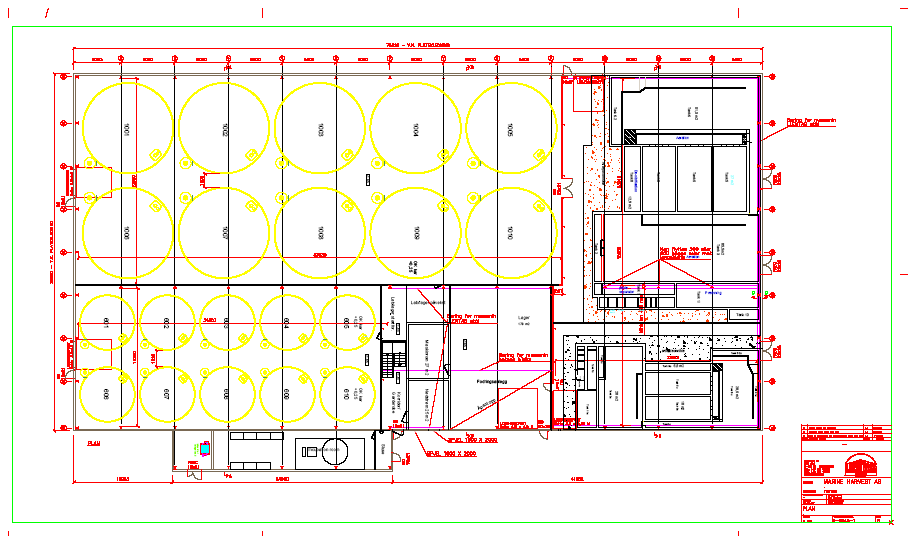 Anlegget planlegger et nytt resirkuleringsanlegg på den utskutte tomten bak det eksisterende anlegget med plass til nytt klekkeri med 9 klekkeskap for 650 l øyerogn (jf. figur 4 og 5).