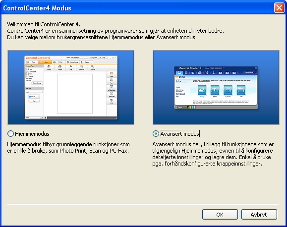 12 Slik skanner du til en datamaskin 12 Skanne et dokument som en PDF-fil med ControlCenter4 (Windows ) 12 (Detaljert informasjon uu Programvarehåndbok: Skanning) Merk Skjermbildene på PC-en din kan