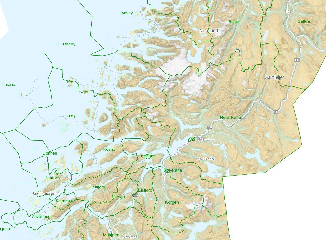 kommune utgikk fra Rødøe formannskapsdistrikt. Fra 1930 til 1957 var antallet kommuner relativt stabilt.