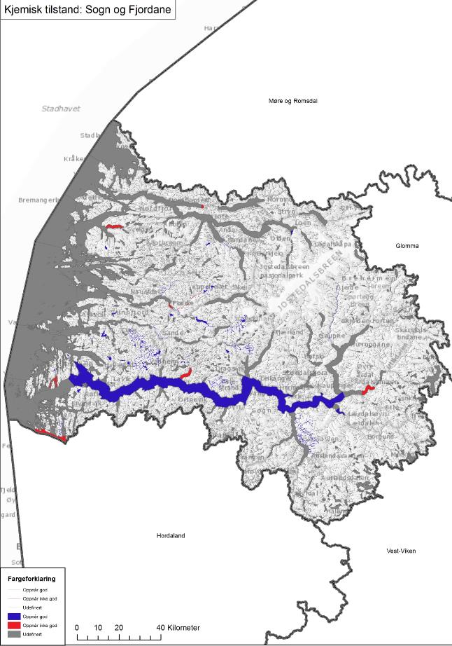 god Ukjent 333 99,4 20392, 85 142 100 516,2 3 12 85,7 488,9 2 Figur 18 Kartet viser kjemisk tilstand