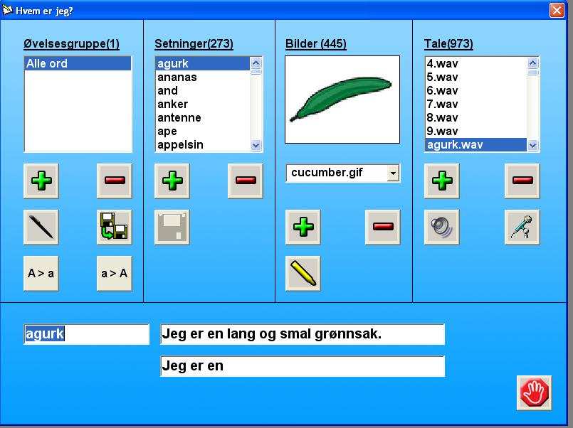 Vertøyprogrammet Med Leselandet 2 følger det et verktøyprogram til hver enkelt øvelse. Her kan du legge inn flere lister og øvelser.