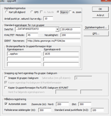 Oppgave 1 Forberedelse til ajourføring Åpne Fysak Sett riktig arbeidskatalog Fil-Oppsett Under arbeid: sett stien til mappen hvor aktuelle data ligger.