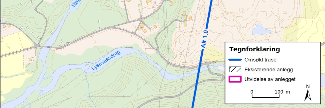 Strekningen Tonstad-Tjørhom-Lyse blir ikke regnet for å ligge spesielt utsatt til for klimalaster som islast og vindlast [6].