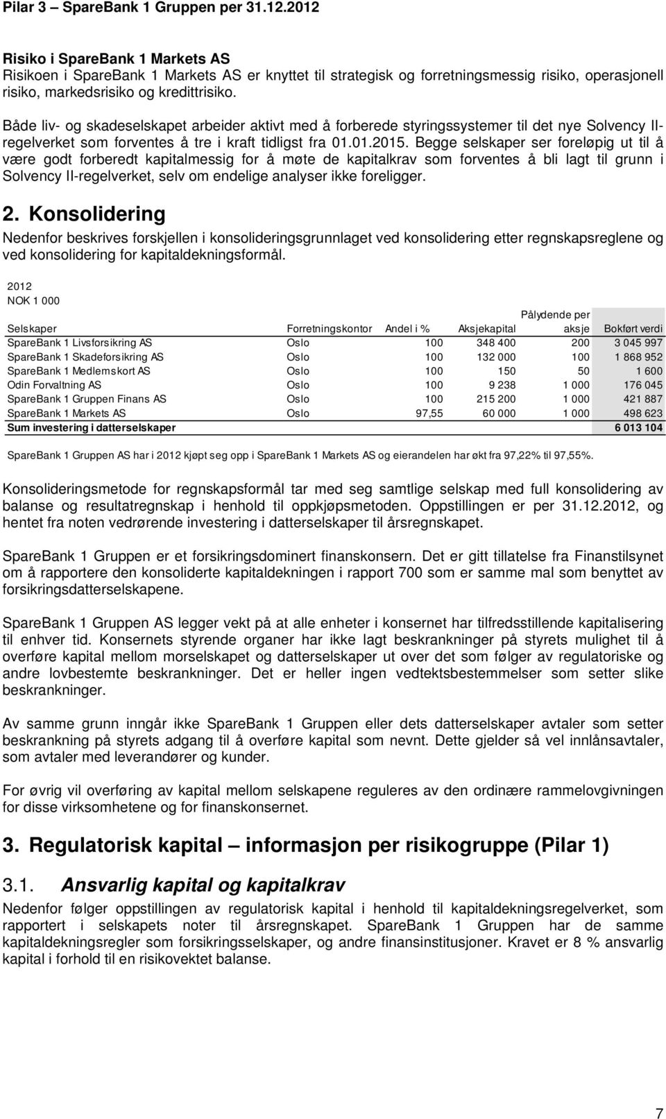 Begge selskaper ser foreløpig ut til å være godt forberedt kapitalmessig for å møte de kapitalkrav som forventes å bli lagt til grunn i Solvency II-regelverket, selv om endelige analyser ikke