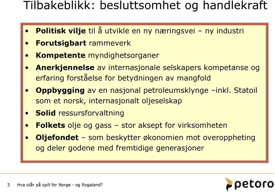 mangfold Oppbygging av en nasjonal petroleumsklynge inkl.