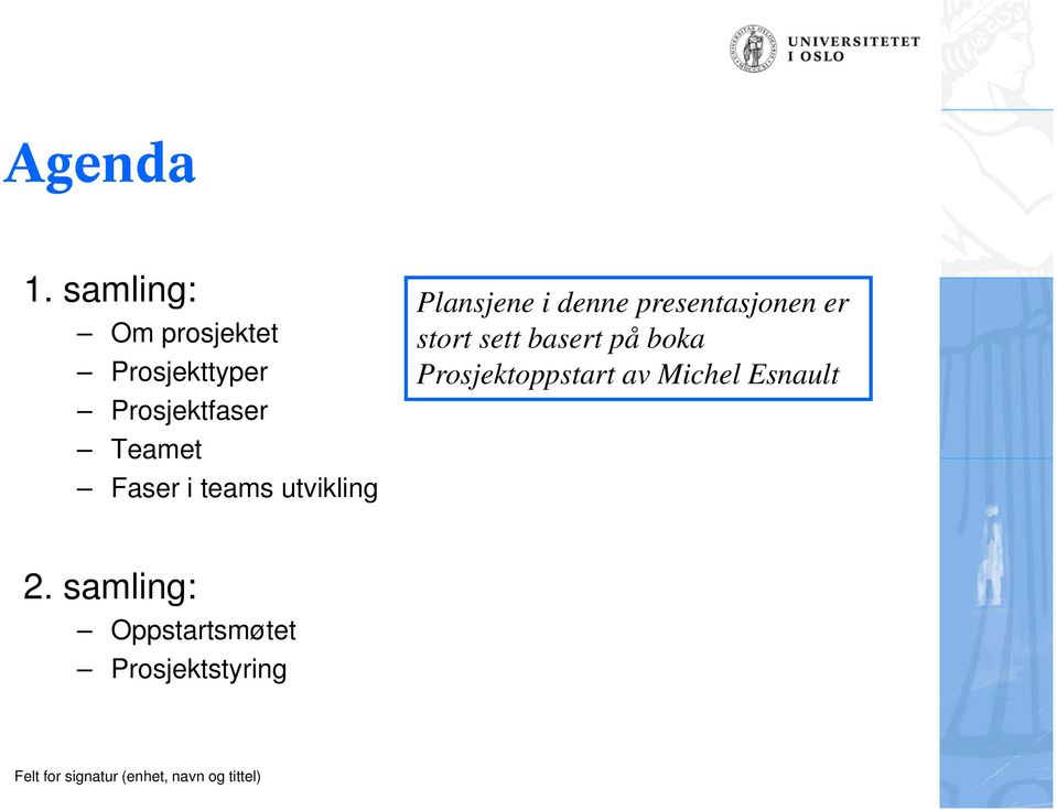 Prosjekttyper Prosjektfaser Teamet Faser i teams utvikling