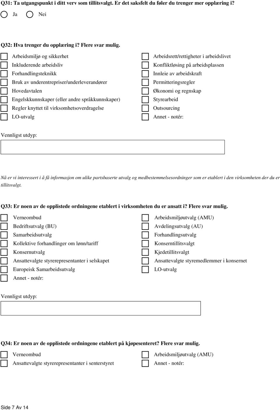 virksomhetsoverdragelse LO-utvalg Arbeidsrett/rettigheter i arbeidslivet Konfliktløsing på arbeidsplassen Innleie av arbeidskraft Permitteringsregler Økonomi og regnskap Styrearbeid Outsourcing Annet