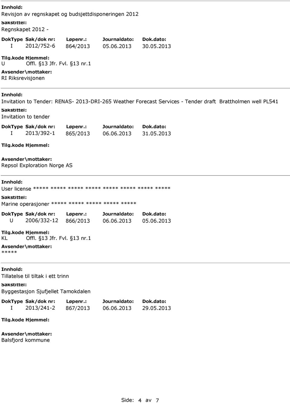 nvitation to tender 2013/392-1 865/2013 31.05.