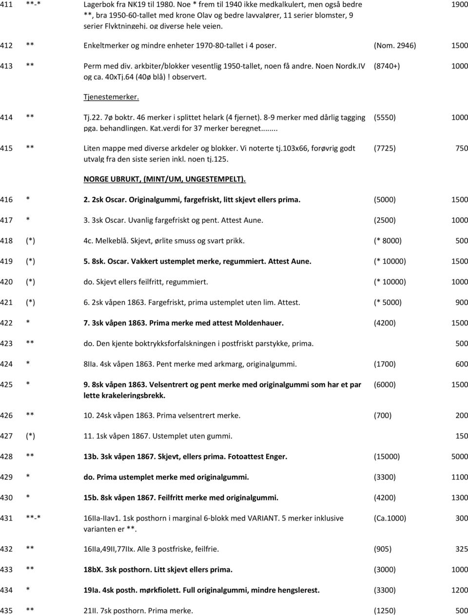 IV og ca. 40xTj.64 (40ø blå)! observert. (8740+) Tjenestemerker. 414 ** Tj.22. 7ø boktr. 46 merker i splittet helark (4 fjernet). 8 9 merker med dårlig tagging pga. behandlingen. Kat.