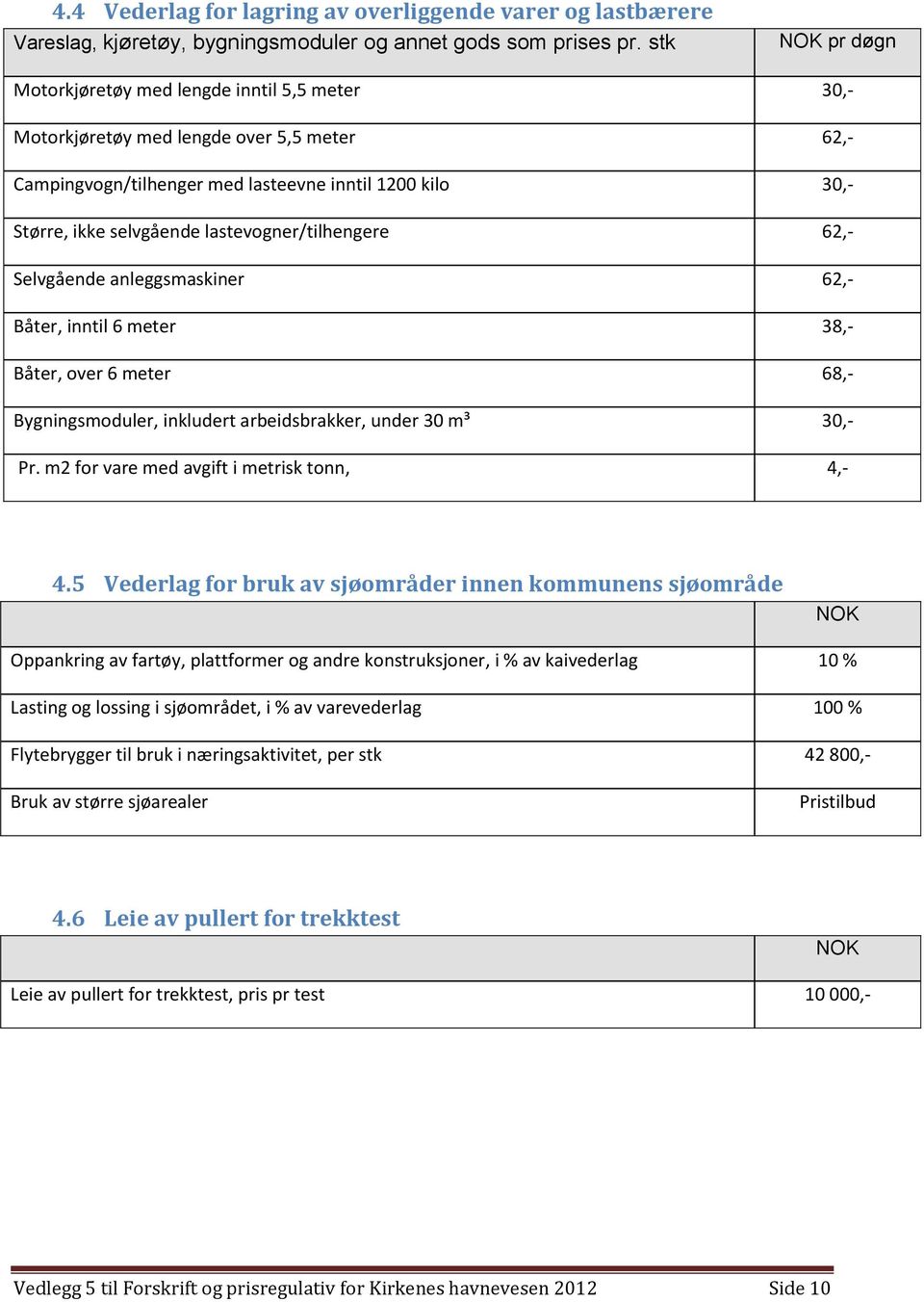 lastevogner/tilhengere 62,- Selvgående anleggsmaskiner 62,- Båter, inntil 6 meter 38,- Båter, over 6 meter 68,- Bygningsmoduler, inkludert arbeidsbrakker, under 30 m³ 30,- Pr.