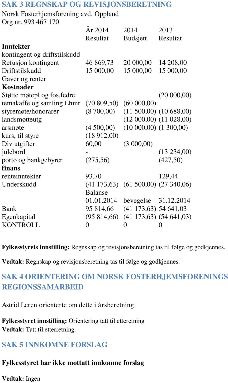 renter Kostnader Støtte møtepl og fos.