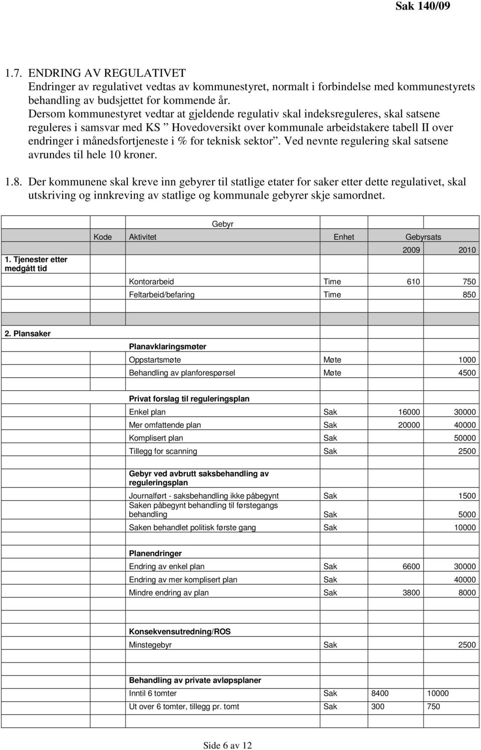 månedsfortjeneste i % for teknisk sektor. Ved nevnte regulering skal satsene avrundes til hele 10 kroner. 1.8.