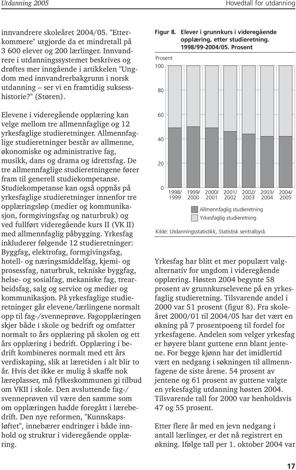 Elevene i videregående opplæring kan velge mellom tre allmennfaglige og 12 yrkesfaglige studieretninger.