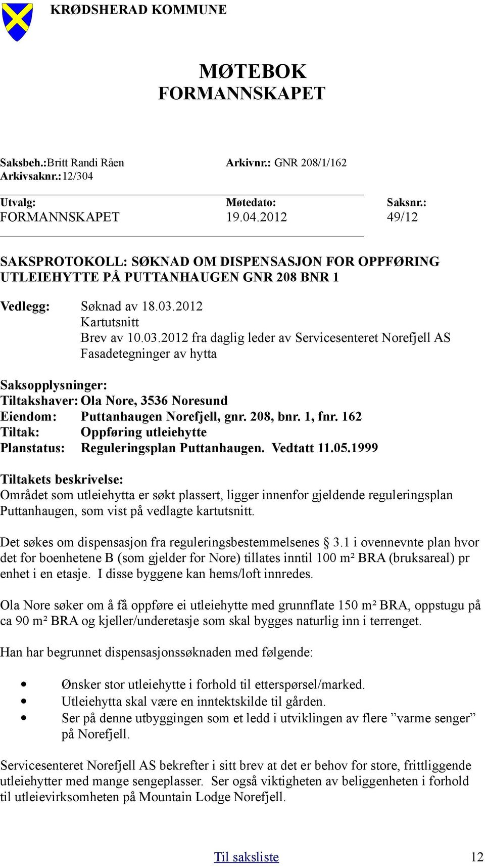 2012 Kartutsnitt Brev av 10.03.