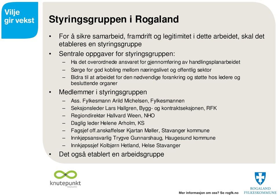 organer Medlemmer i styringsgruppen Ass.