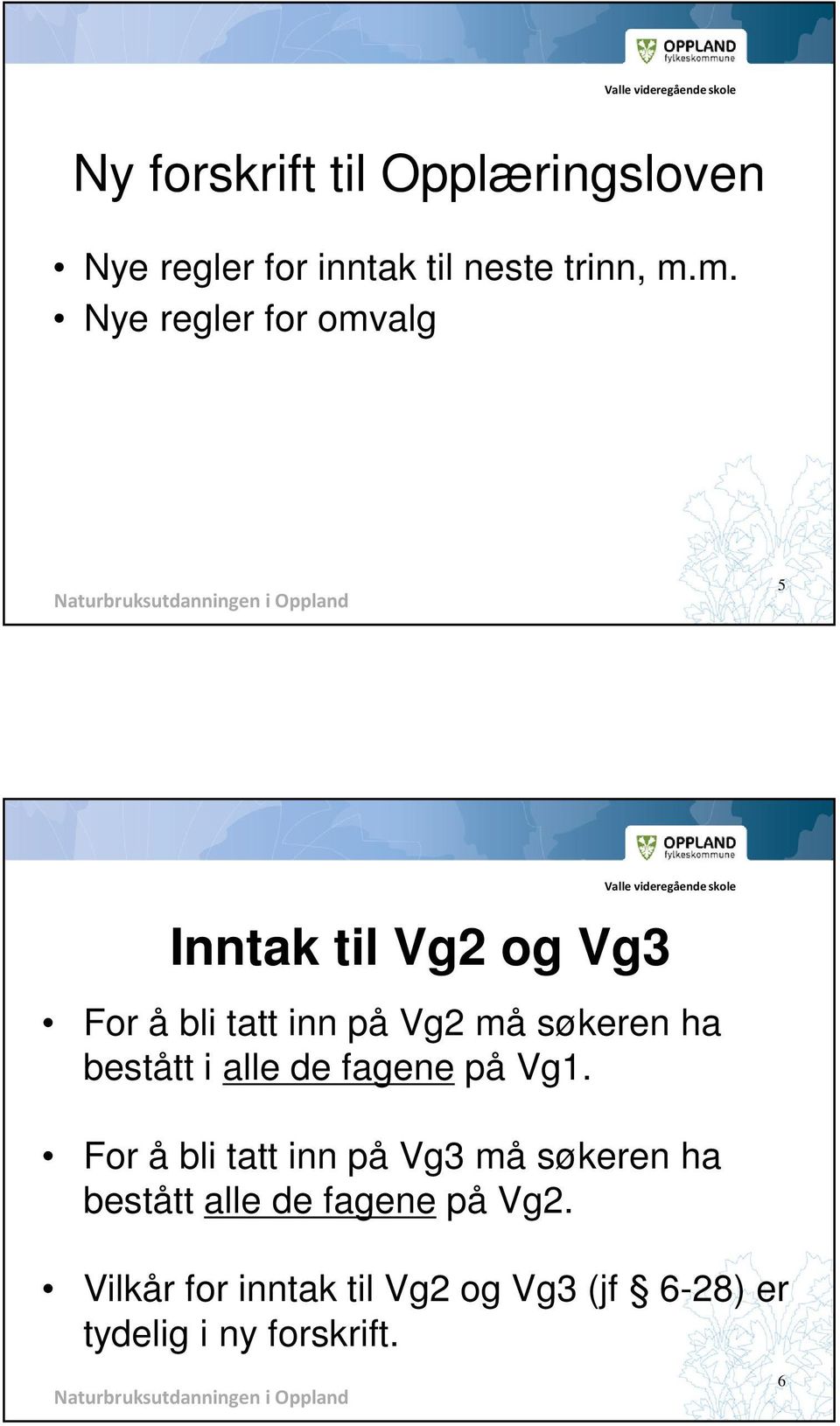 søkeren ha bestått i alle de fagene på Vg1.