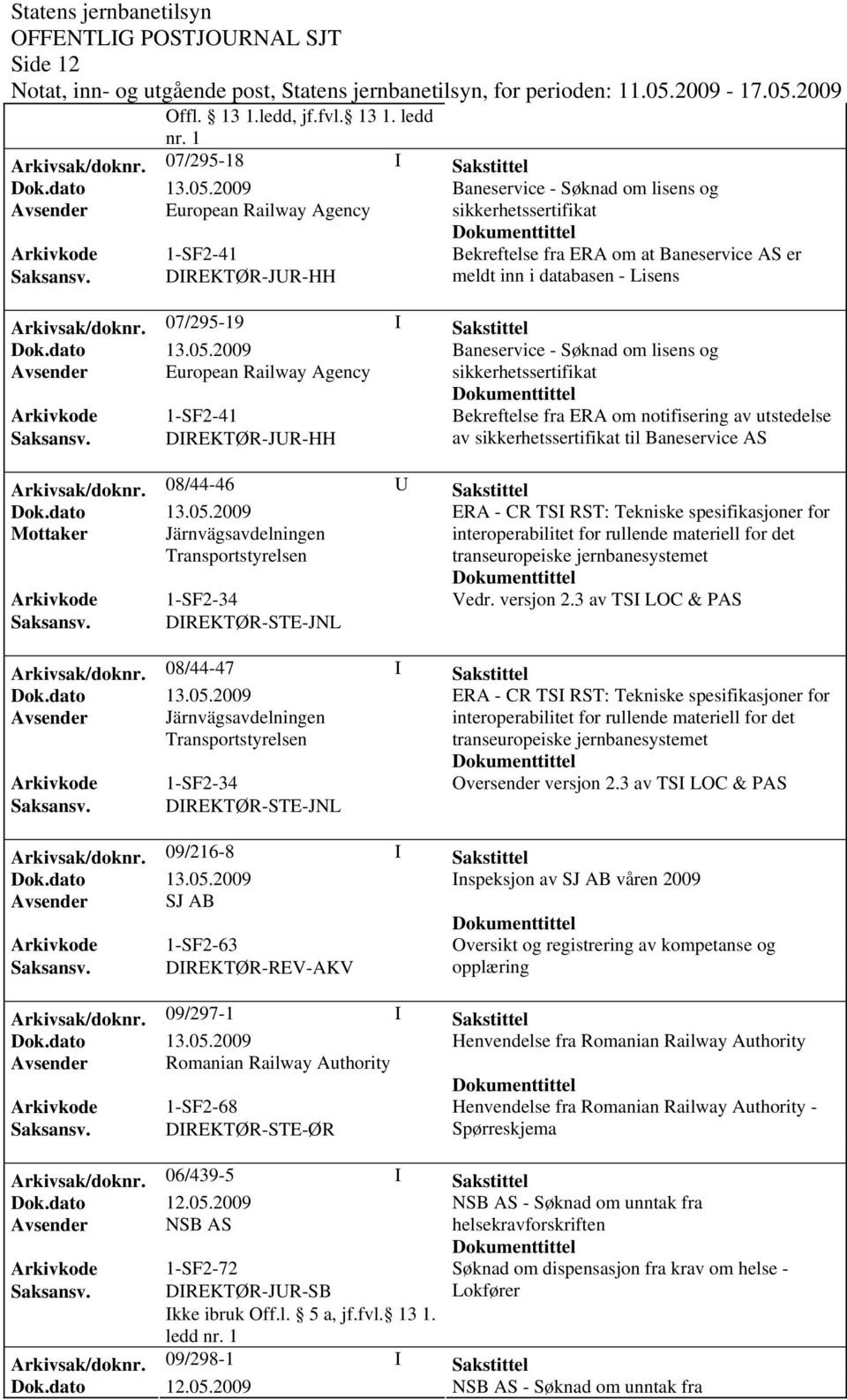 databasen - Lisens Arkivsak/doknr.