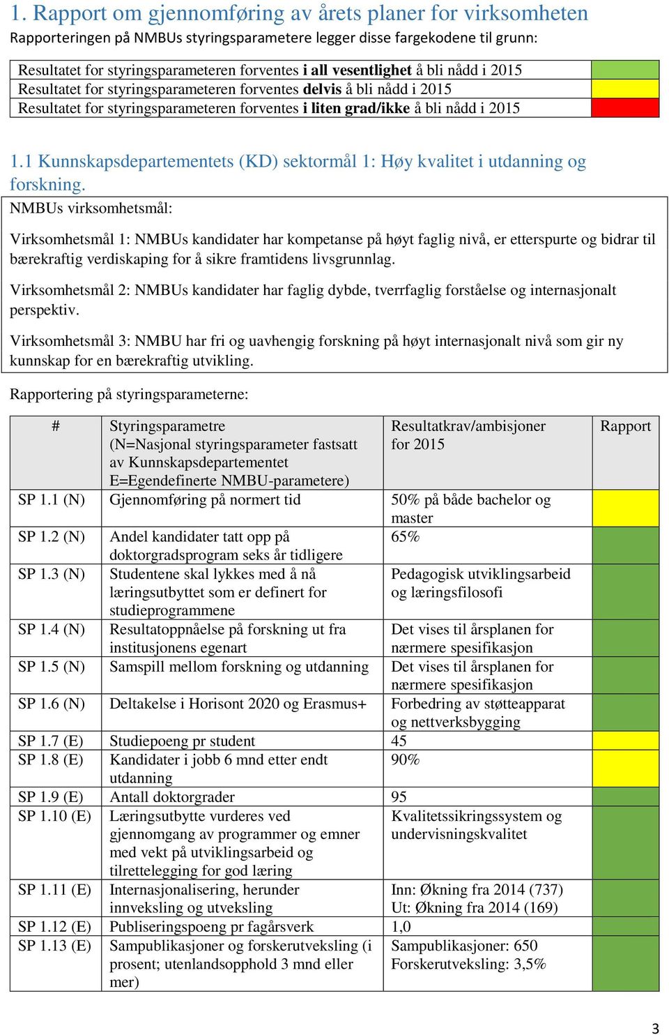 1 Kunnskapsdepartementets (KD) sektormål 1: Høy kvalitet i utdanning og forskning.