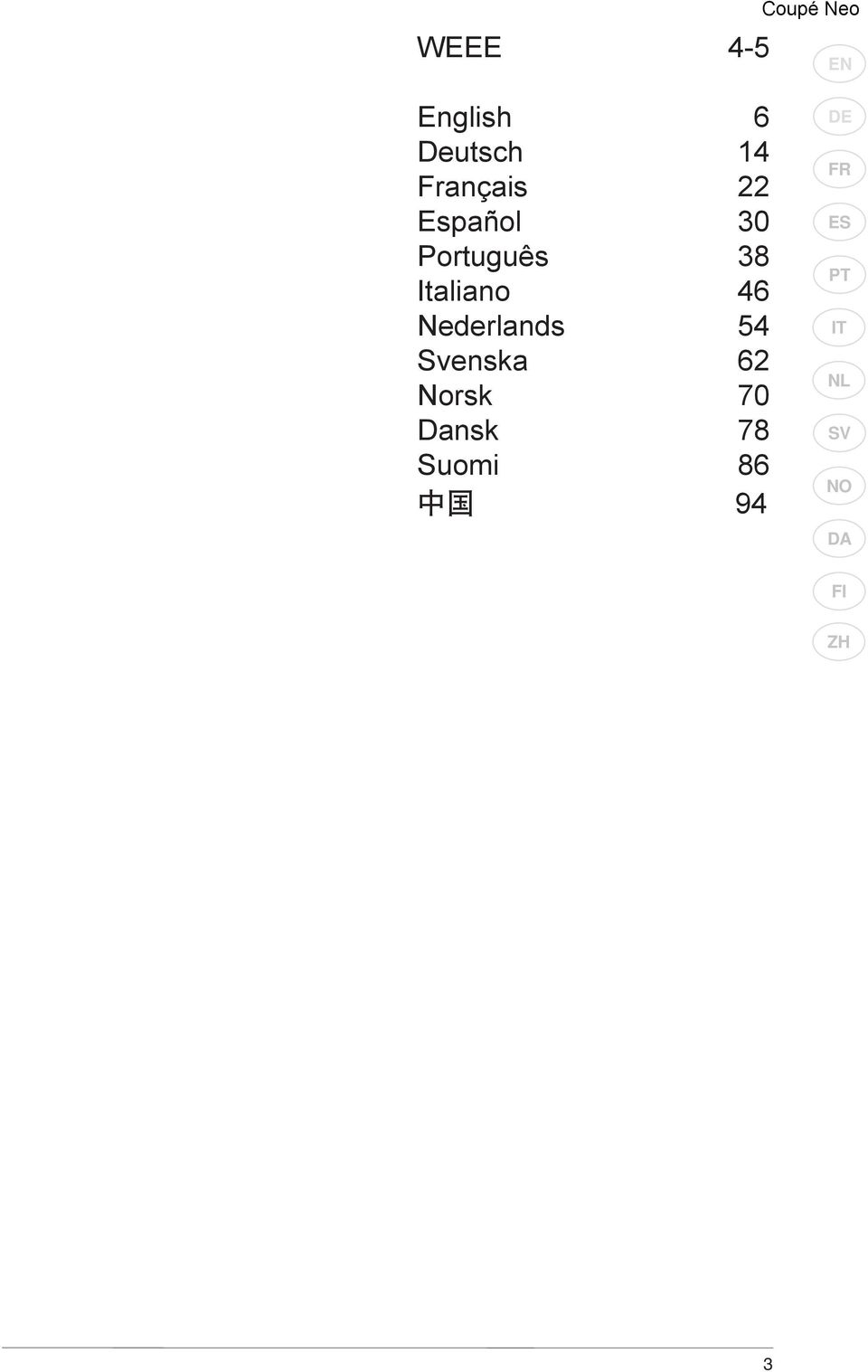 Português 38 Italiano 46 Nederlands