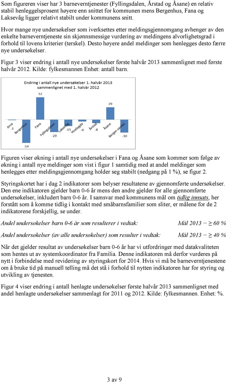 Hvor mange nye undersøkelser som iverksettes etter meldingsgjennomgang avhenger av den enkelte barneverntjeneste sin skjønnsmessige vurdering av meldingens alvorlighetsgrad i forhold til lovens