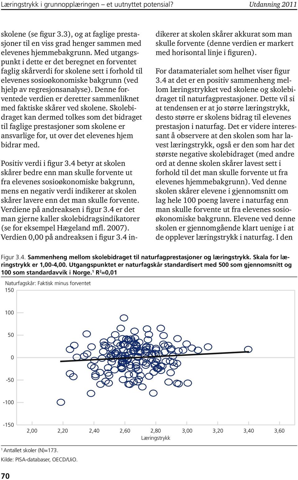 Denne forventede verdien er deretter sammenliknet med faktiske skårer ved skolene.