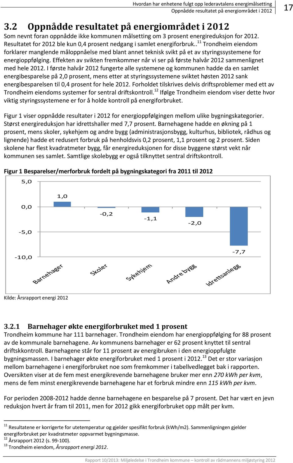 Resultatet for 2012 ble kun 0,4 prosent nedgang i samlet energiforbruk.