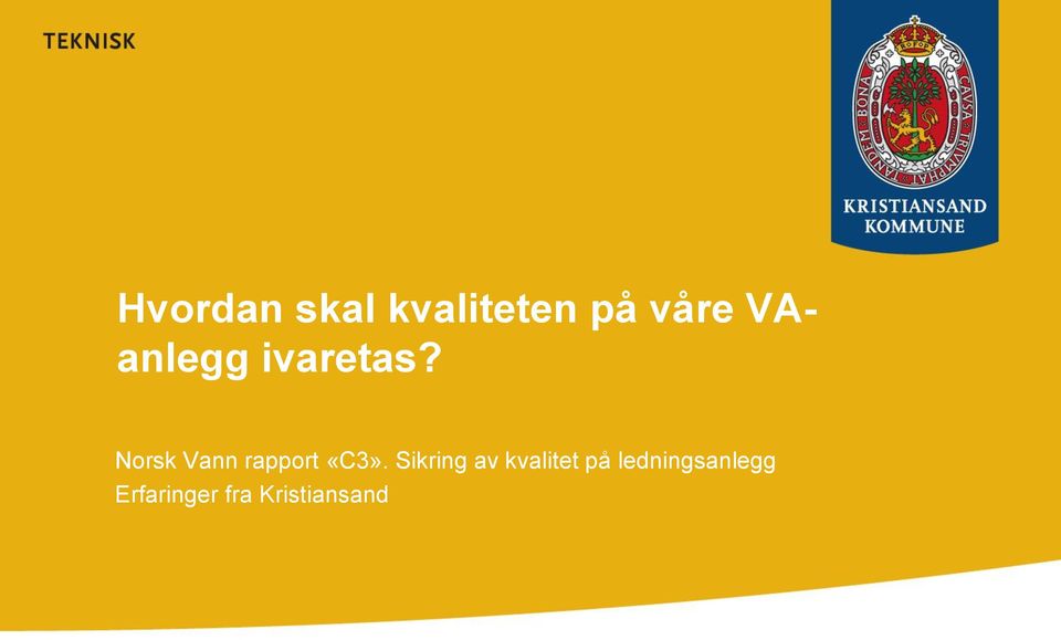 Norsk Vann rapport «C3».