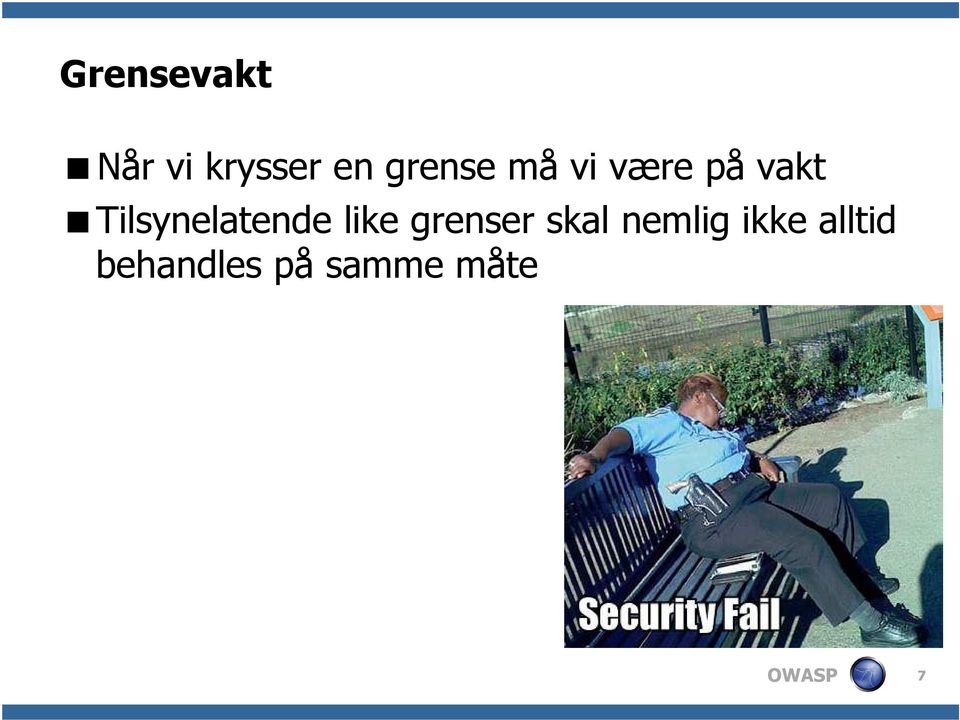 Tilsynelatende like grenser skal