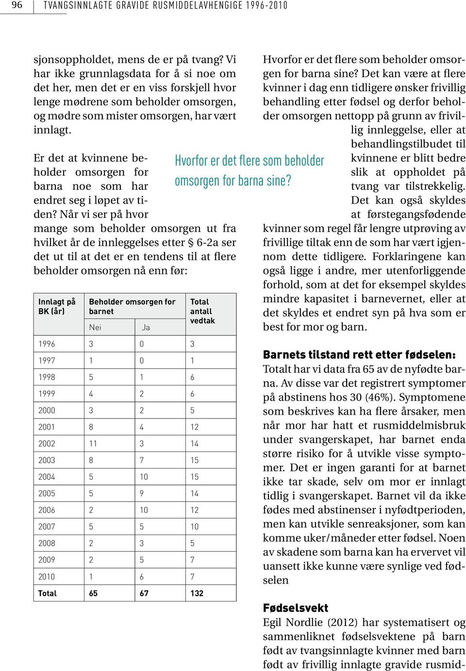 Er det at kvinnene beholder omsorgen for barna noe som har endret seg i løpet av tiden?