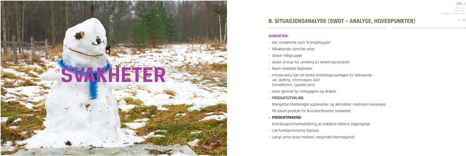 (turistkontor, oppdal.com) - Uklar gevinst for innbyggere og aktører - PRODUKTUTVIKLING Mangelfull tilrettelagte opplevelser og aktiviteter med/uten kasseapp.