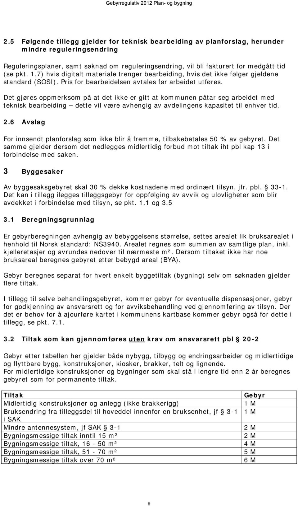 1.7) hvis digitalt materiale trenger bearbeiding, hvis det ikke følger gjeldene standard (SOSI). Pris for bearbeidelsen avtales før arbeidet utføres.