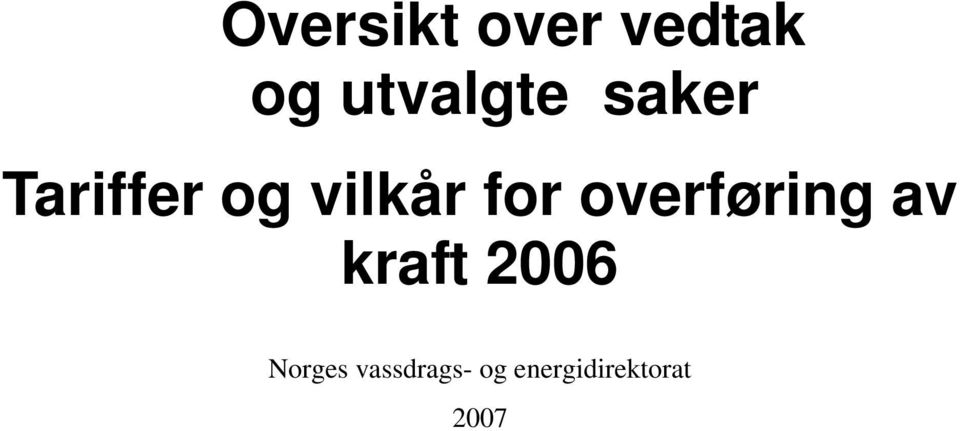 overføring av kraft 2006 Norges