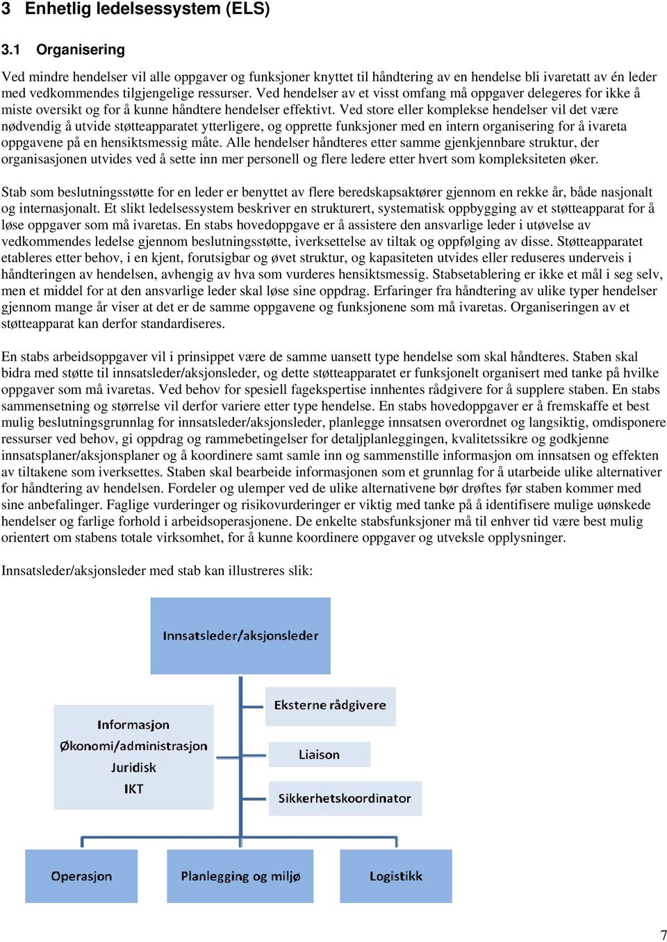 Ved hendelser av et visst omfang må oppgaver delegeres for ikke å miste oversikt og for å kunne håndtere hendelser effektivt.