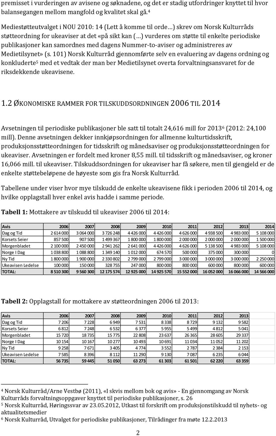 samordnes med dagens Nummer-to-aviser og administreres av Medietilsynet» (s.