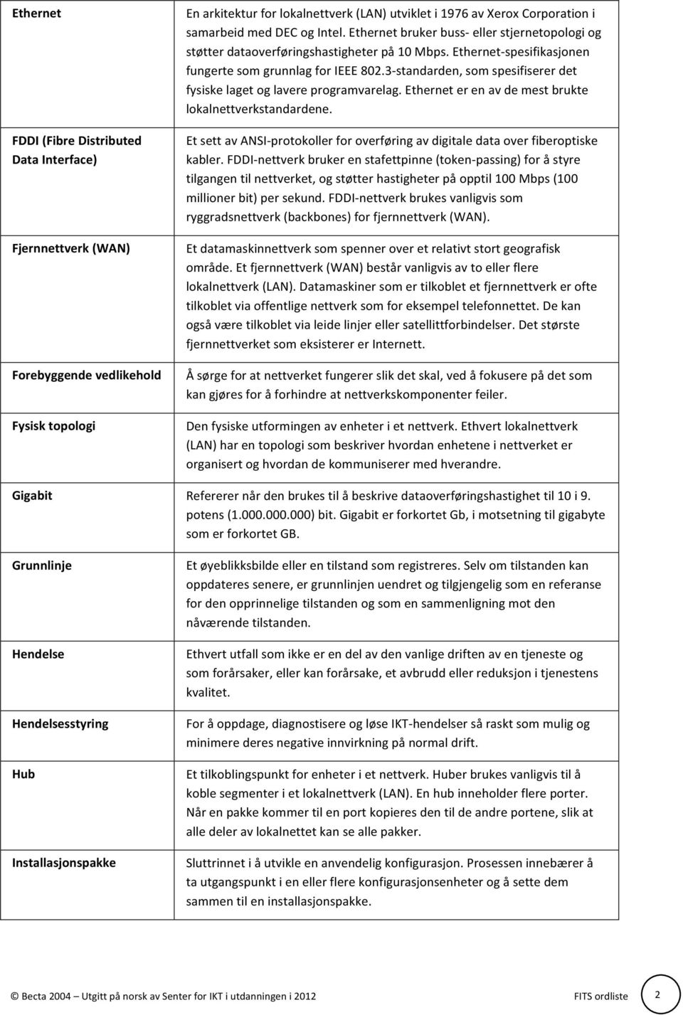 Ethernet- spesifikasjonen fungerte som grunnlag for IEEE 802.3- standarden, som spesifiserer det fysiske laget og lavere programvarelag. Ethernet er en av de mest brukte lokalnettverkstandardene.