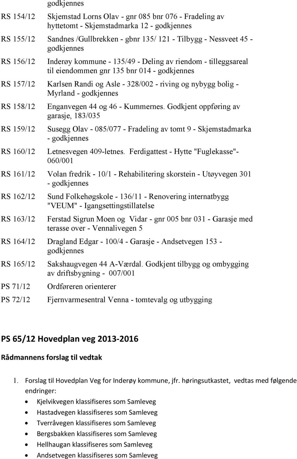 Myrland - godkjennes RS 158/12 RS 159/12 RS 160/12 Enganvegen 44 og 46 - Kummernes.