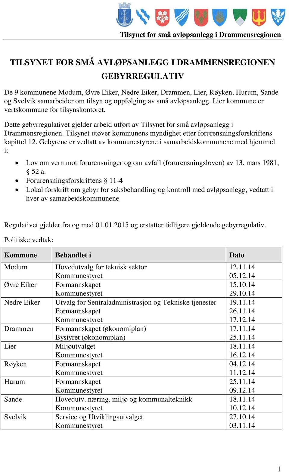 Tilsynet utøver kommunens myndighet etter forurensningsforskriftens kapittel 12.